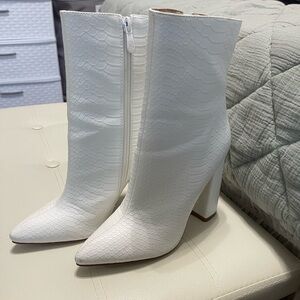 White PrettyLittleThing Ankle Boots